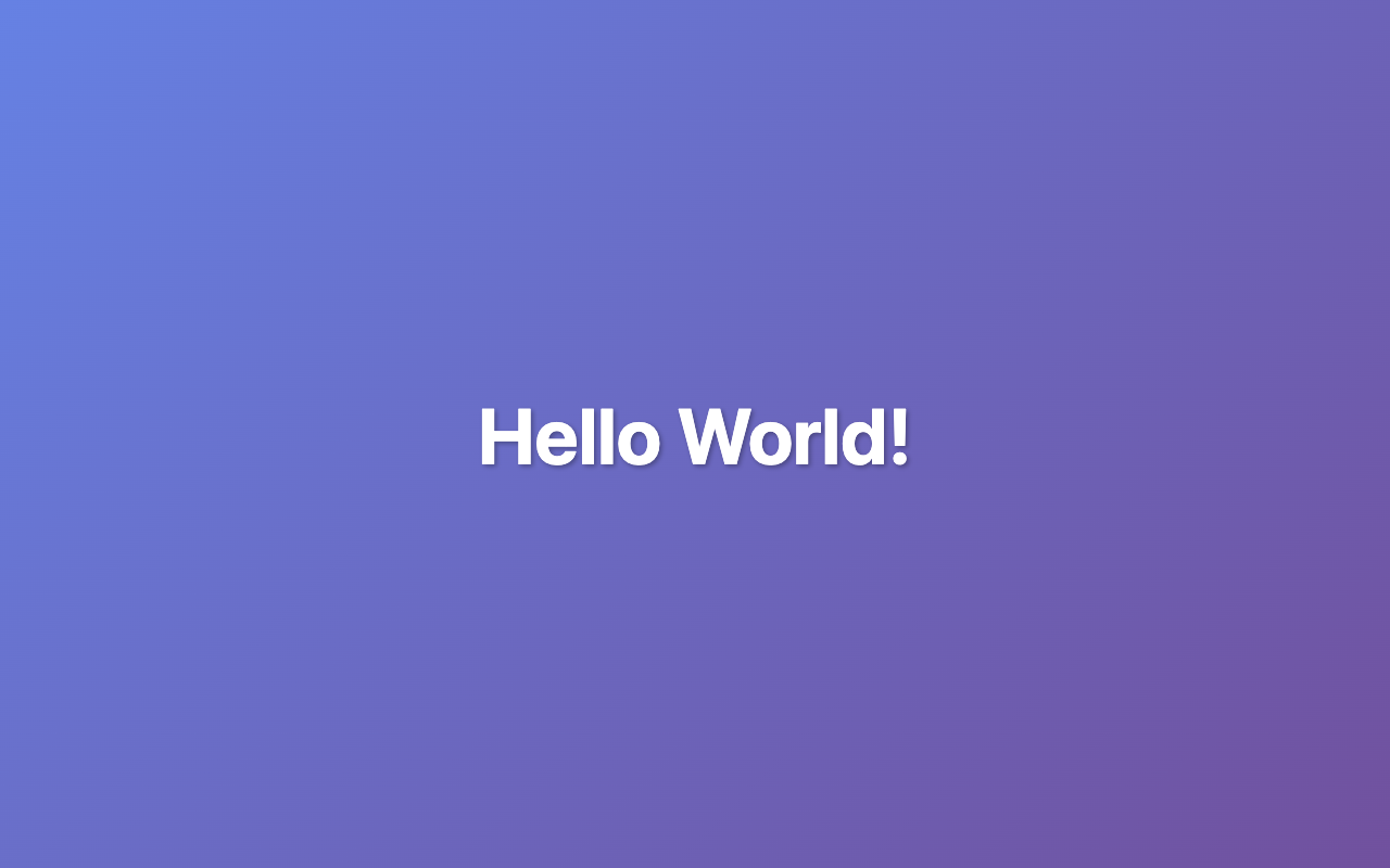 Hello World 결과 화면